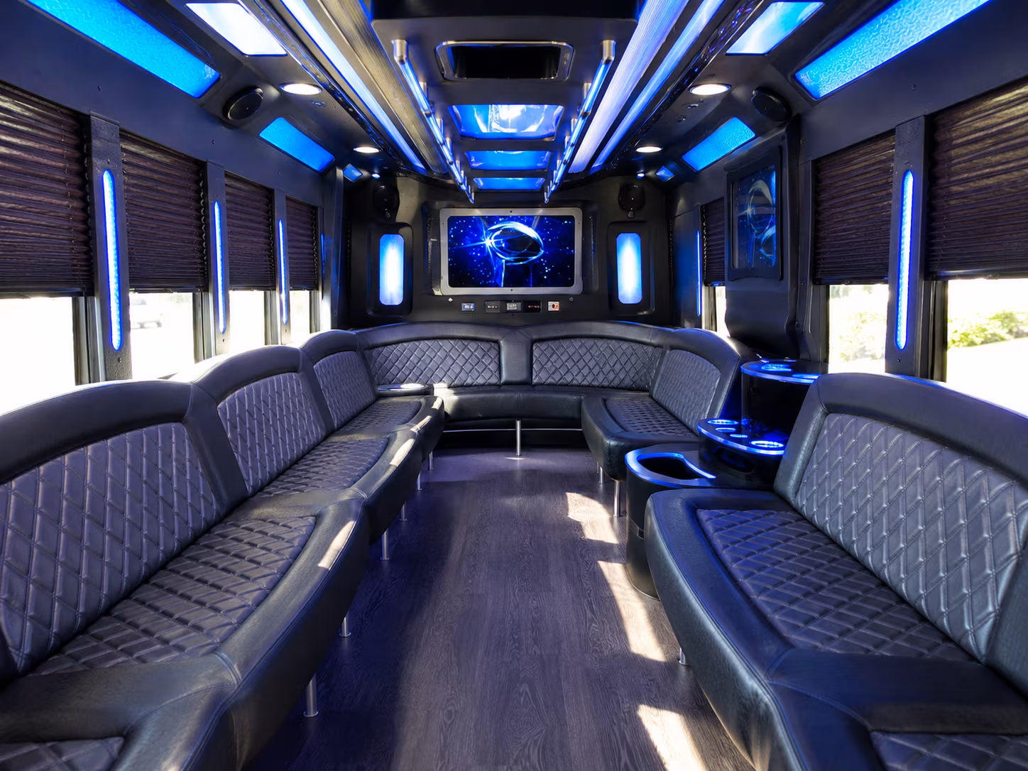 yorba linda 28 passenger party bus inside